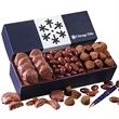 Snowflake Wrapped Box Cocoa Dusted Truffles in Navy Gift Box