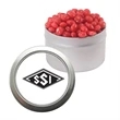Silver Candy Window Tin with Cinnamon Red Hots