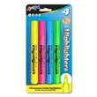4 Pack Fluorescent Broadline Highlighters